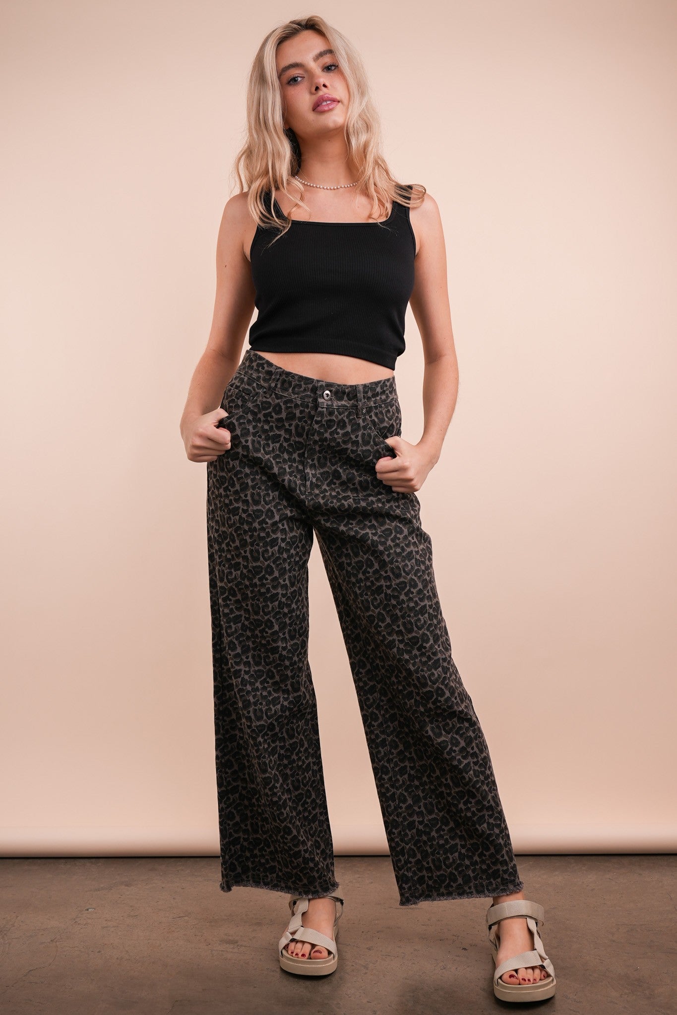 Luxe Leopard Straight Pants
