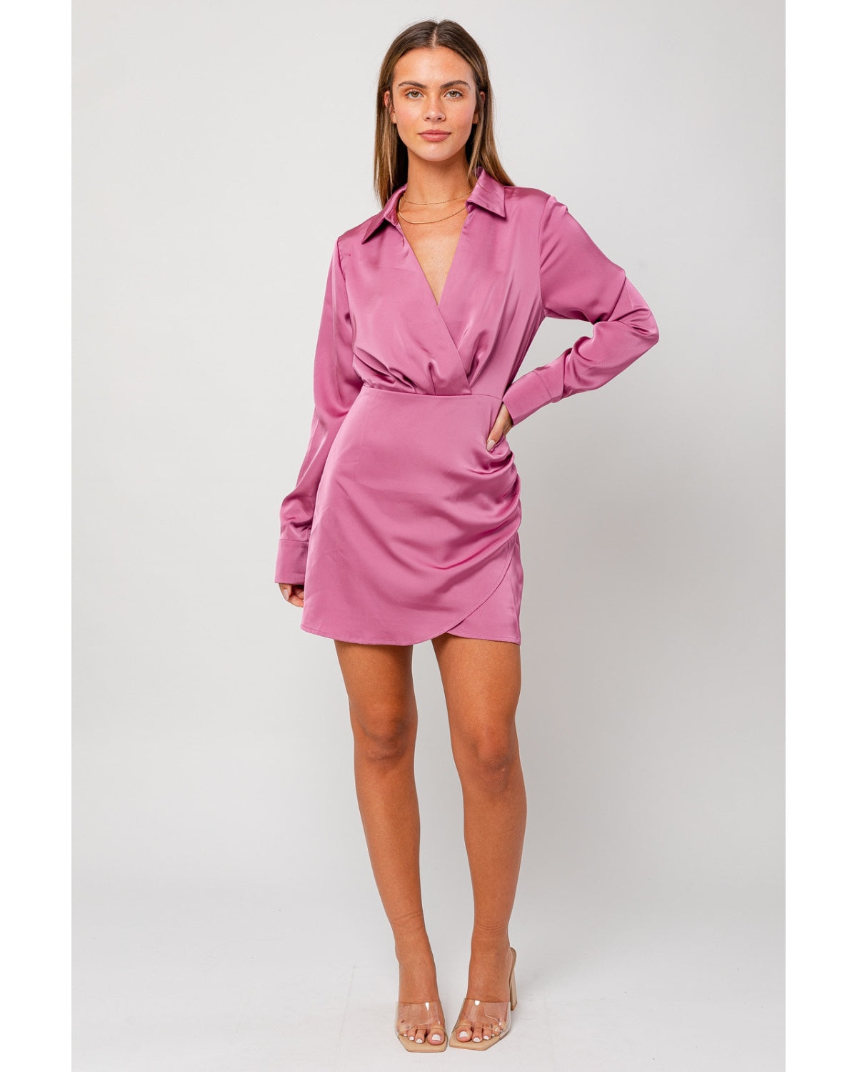 Luxe Satin Pink Dress