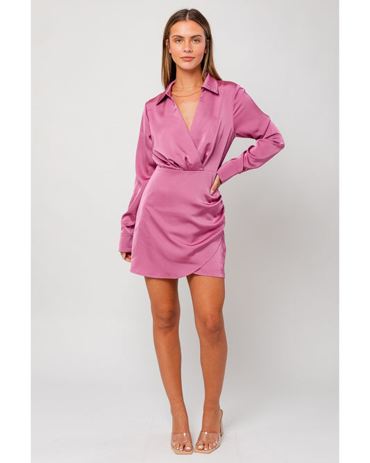 Luxe Satin Pink Dress