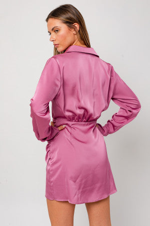 Luxe Satin Pink Dress